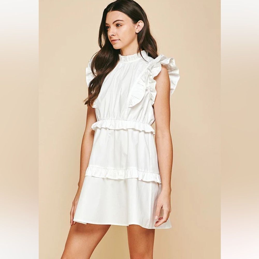 Pinch Summer White Ruffle Dress